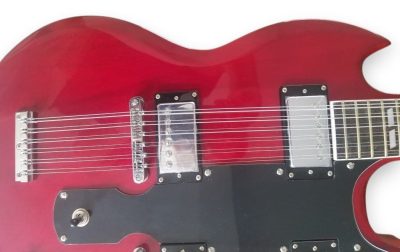 Custom Crown SG Jimmy Page Red Double Neck 12 and 6 String EDS1275 Guitar - Image 5