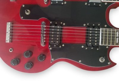 Custom Crown SG Jimmy Page Red Double Neck 12 and 6 String EDS1275 Guitar - Image 6