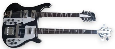 Custom Nova 4080 Geddy Lee Double Neck Black 4 String Bass 12 String Guitar - Image 3
