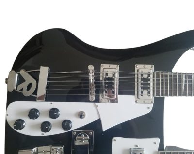 Custom Nova 4080 Geddy Lee Double Neck Black 4 String Bass 12 String Guitar - Image 7