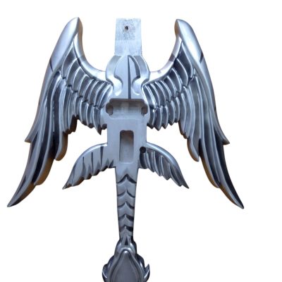 Custom Obsidian Angel Sword Alfee Silver Carved Guitar - Image 3