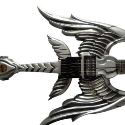 Custom Obsidian Angel Sword Alfee Silver Carved Guitar - Image 4