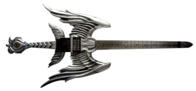 Custom Obsidian Angel Sword Alfee Silver Carved Guitar - Image 5