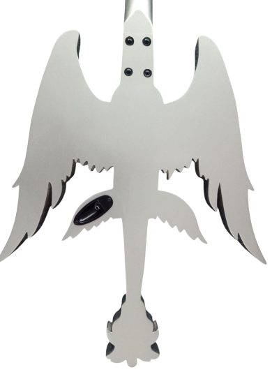 Custom Obsidian Angel Sword Alfee Silver Carved Guitar - Image 9