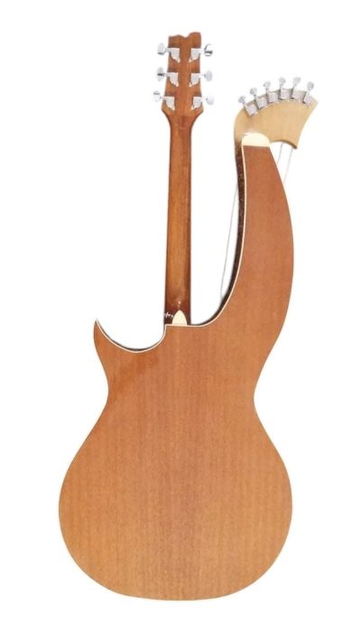 Custom Eclipse Harp Double Neck Maple Headstock Natural Finish Acoustic Guitar - Image 9