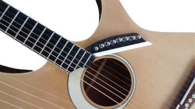 Custom Eclipse Harp Double Neck Maple Headstock Natural Finish Acoustic Guitar - Image 12
