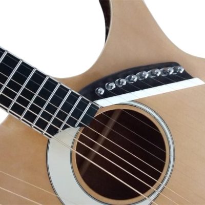 Custom Eclipse Harp Double Neck Maple Headstock Natural Finish Acoustic Guitar - Image 12