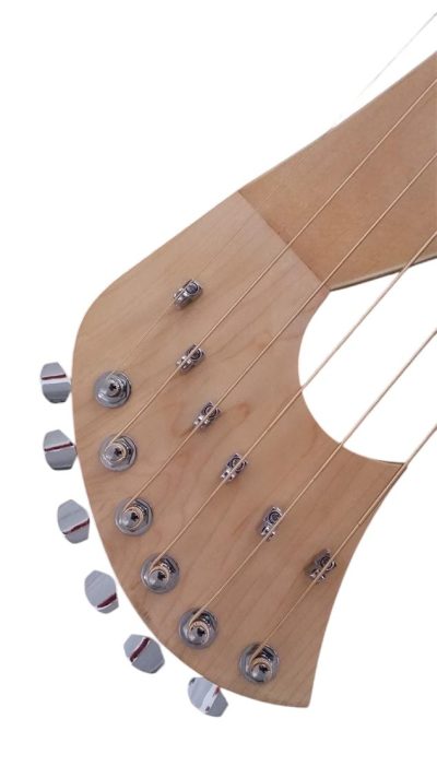 Custom Eclipse Harp Double Neck Maple Headstock Natural Finish Acoustic Guitar - Image 4