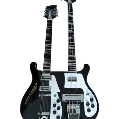 Custom Nova 4003 Rutherford Genesis Double Neck Black 4 String Bass 12 String Guitar - Image 2