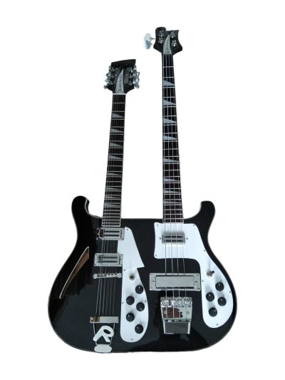 Custom Nova 4003 Rutherford Genesis Double Neck Black 4 String Bass 12 String Guitar - Image 2