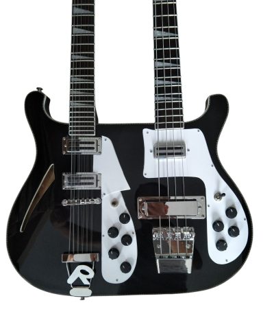 Custom Nova 4003 Rutherford Genesis Double Neck Black 4 String Bass 12 String Guitar