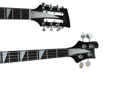 Custom Nova 4003 Rutherford Genesis Double Neck Black 4 String Bass 12 String Guitar - Image 4