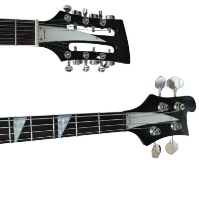 Custom Nova 4003 Rutherford Genesis Double Neck Black 4 String Bass 12 String Guitar - Image 4