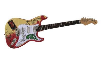 Custom Regent Jimi Hendrix Monterey Floral Guitar Psychedelic Graphic - Image 4