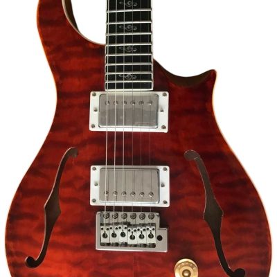 Custom Monarch SE Hollow Body Guitar Fhole Red Burst Quilted Maple Top Guitar