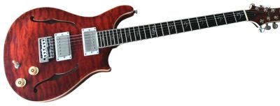 Custom Monarch SE Hollow Body Guitar Fhole Red Burst Quilted Maple Top Guitar - Image 4