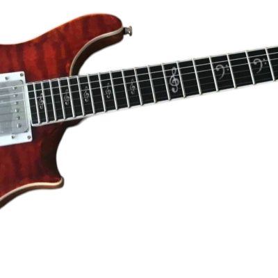 Custom Monarch SE Hollow Body Guitar Fhole Red Burst Quilted Maple Top Guitar - Image 4
