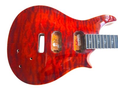 Custom Monarch SE Hollow Body Guitar Fhole Red Burst Quilted Maple Top Guitar - Image 8