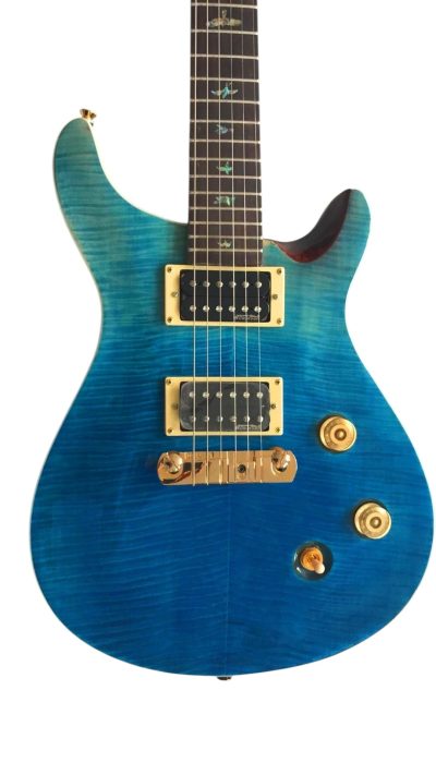 Custom Monarch SE Aqua Teal Blue Flame Maple Top Guitar