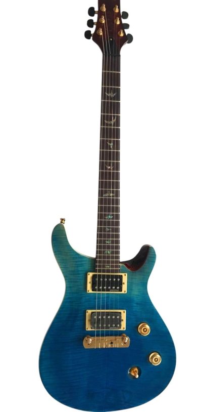 Custom Monarch SE Aqua Teal Blue Flame Maple Top Guitar - Image 4