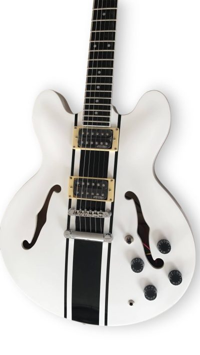 Custom Crown AVA 333 TD Alpine White Fhole Semi Hollow Jazz Guitar