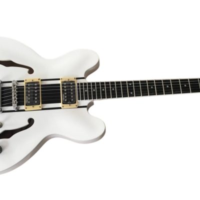 Custom Crown AVA 333 TD Alpine White Fhole Semi Hollow Jazz Guitar - Image 4