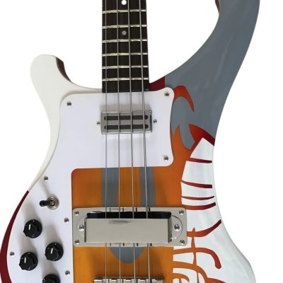 Custom Nova PM 4001 Cherry Fireglo Psychedelic Left Handed Bass Dot Fretboard Inlays