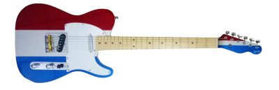 Custom Regent Buck Owens Red Blue Silver Sparkle Finish Guitar White Pickguard - Image 2
