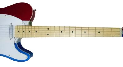 Custom Regent Buck Owens Red Blue Silver Sparkle Finish Guitar White Pickguard - Image 4