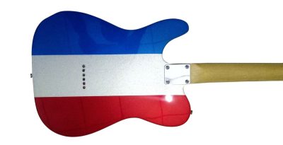 Custom Regent Buck Owens Red Blue Silver Sparkle Finish Guitar White Pickguard - Image 7