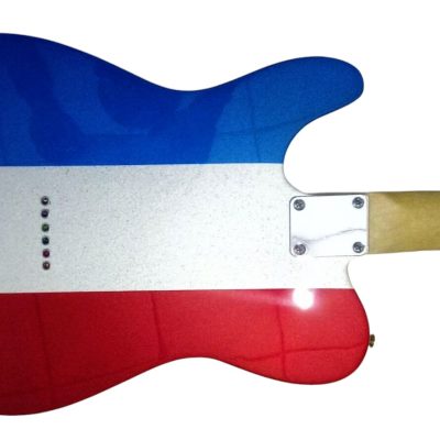 Custom Regent Buck Owens Red Blue Silver Sparkle Finish Guitar White Pickguard - Image 7