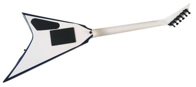 Custom Race Explorer Flying V Blue Bevel White Electric Guitar Floyd Rose Tremolo - Image 5