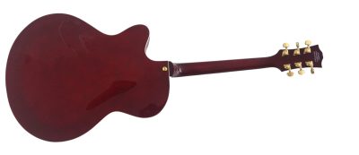 Custom Crown Hollow Body Archtop Cutaway Fhole Red Claret Solid Spruce Top Guitar - Image 4
