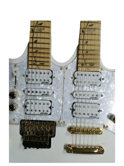 Custom Axis Steve Triple Neck White Jem 12 and 6 and 6 String Guitar - Image 2