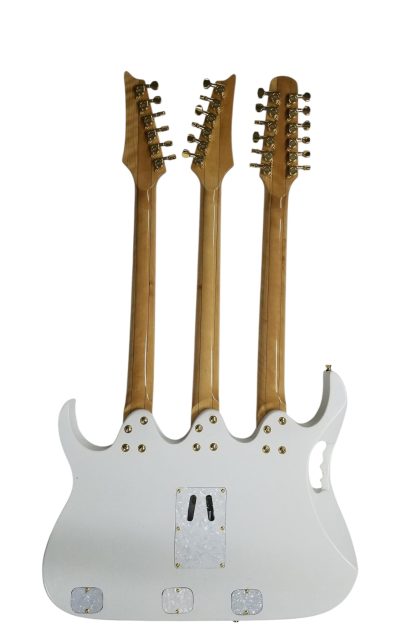 Custom Axis Steve Triple Neck White Jem 12 and 6 and 6 String Guitar - Image 5