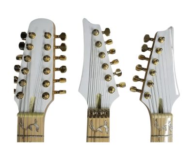 Custom Axis Steve Triple Neck White Jem 12 and 6 and 6 String Guitar - Image 7