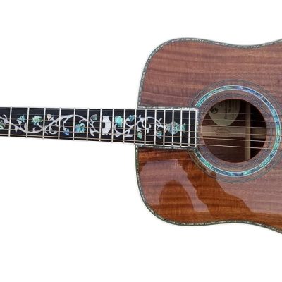 Custom Vertex D45S Koa Body Intricate Vine Style Inlays Acoustic Fishman Pickups Guitar - Image 2
