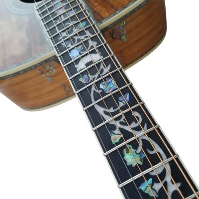 Custom Vertex D45S Koa Body Intricate Vine Style Inlays Acoustic Fishman Pickups Guitar - Image 6