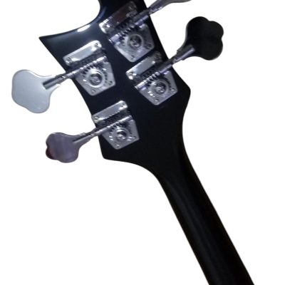 Custom Nova 4080 Geddy Lee Double Neck Jetglo Black 4 String Bass 6 String Guitar - Image 3