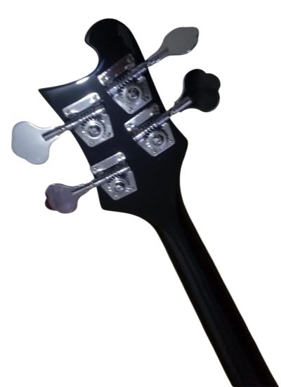 Custom Nova 4080 Geddy Lee Double Neck Jetglo Black 4 String Bass 6 String Guitar - Image 3