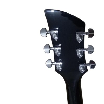 Custom Nova 4080 Geddy Lee Double Neck Jetglo Black 4 String Bass 6 String Guitar - Image 4