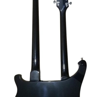 Custom Nova 4080 Geddy Lee Double Neck Jetglo Black 4 String Bass 6 String Guitar - Image 5