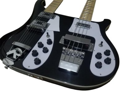 Custom Nova 4080 Geddy Lee Double Neck Jetglo Black 4 String Bass 6 String Guitar - Image 6