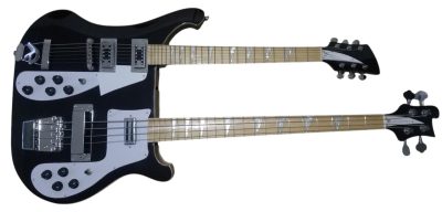 Custom Nova 4080 Geddy Lee Double Neck Jetglo Black 4 String Bass 6 String Guitar - Image 8