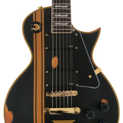 Custom Obsidian James Iron Cross Matte Black Aged Relic Electric Guitar