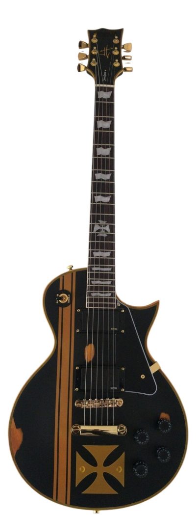 Custom Obsidian James Iron Cross Matte Black Aged Relic Electric Guitar - Image 8