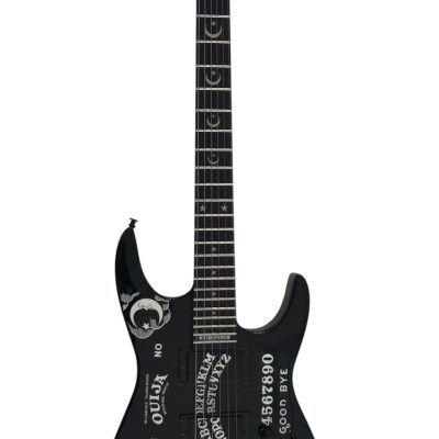 Custom Obsidian Kirk Hammett Ouija Black Guitar - Image 7