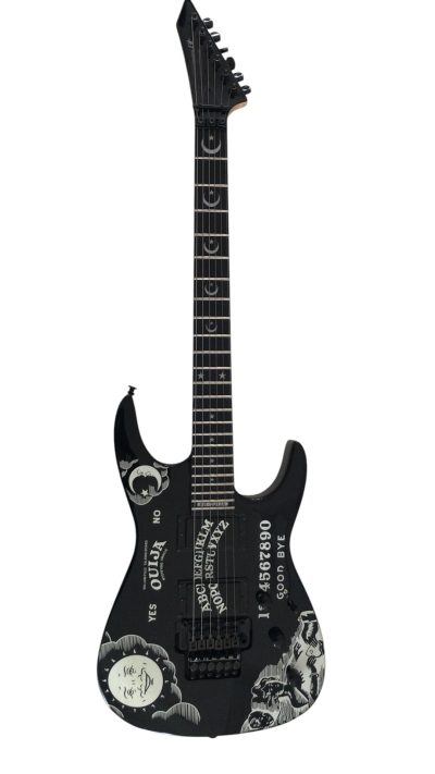Custom Obsidian Kirk Hammett Ouija Black Guitar - Image 7