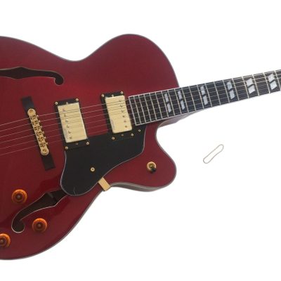 Custom Crown L5 Byrdland Wine Red Metallic Fhole Hollow Body Jazz Guitar - Image 7