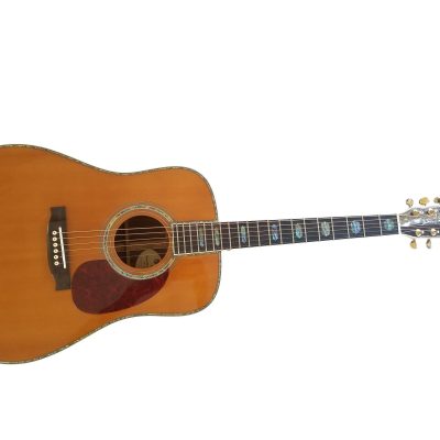 Custom Vertex D45 Natural Aged Amber Yellow Solid Spruce Top Acoustic Fishman Pickups Guitar - Image 2